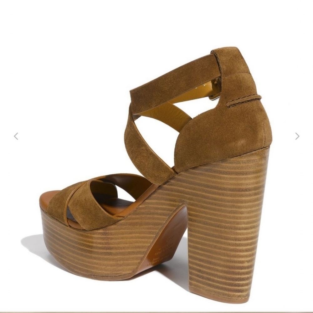 Ralph Lauren brown suede platforms